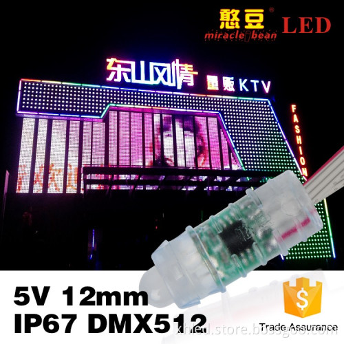 Outdoor Waterpoof IP67 IC XH-6898 12mm DC5V RGB Full Color LED Pixel Light